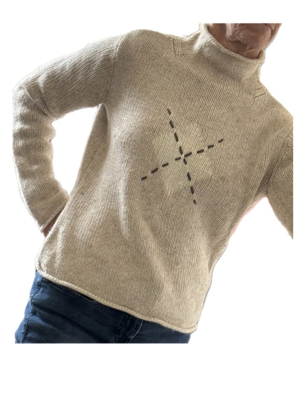 High Sierra Sweater Soft Turtleneck Oatmeal Wool Blend Long Sleeve Sz S